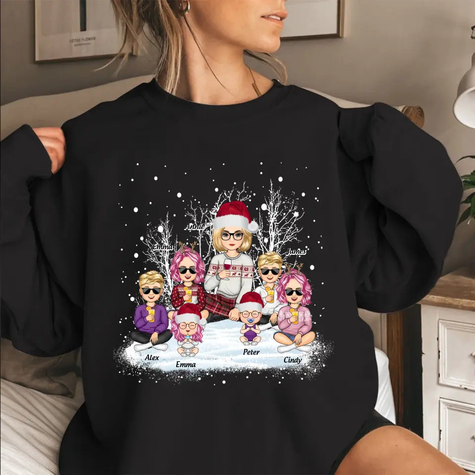 Personalized Grandkids Children Xmas Gift Hoodie or Sweatshirt 2D Printed PTN23793