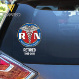 Personalized Retired Nurse Logo Decal Printed KH987