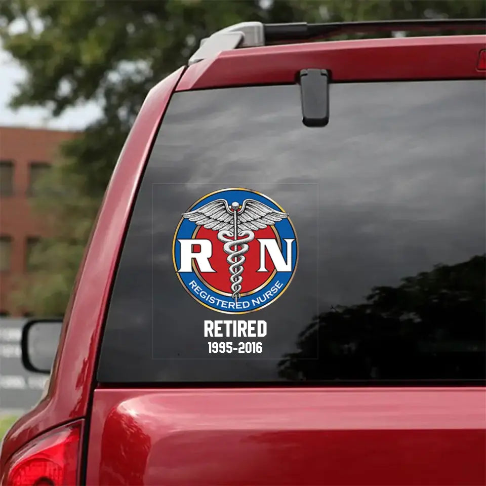 Personalized Retired Nurse Logo Decal Printed KH987