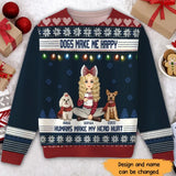 Personalized Dogs Make Me Happy Humans Make My Head Hurt Ugly Sweater Printed HTHHN231005