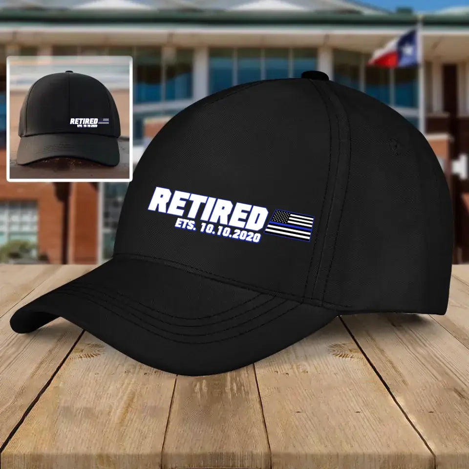 Personalized Retired US Police Black Cap QTKH23959