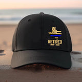 Personalized Thin Blue Line Retired US State Custom Served Times Black Cap QTHN1010