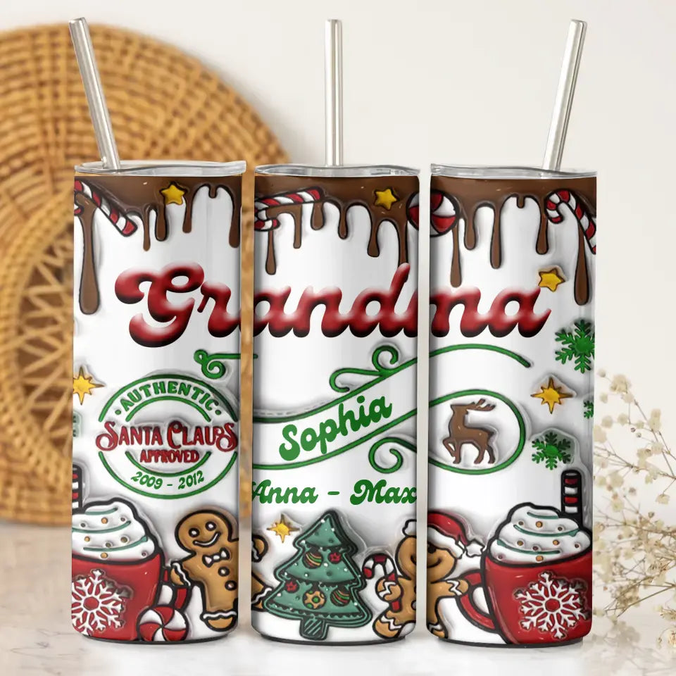 Personalized Authentic Santa Claus Approved Christmas Gift Skinny Tumbler Printed NTMTHN231052