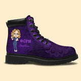 Personalized Nurse Chibi Custom Name Leather Boots Printed KVH231053