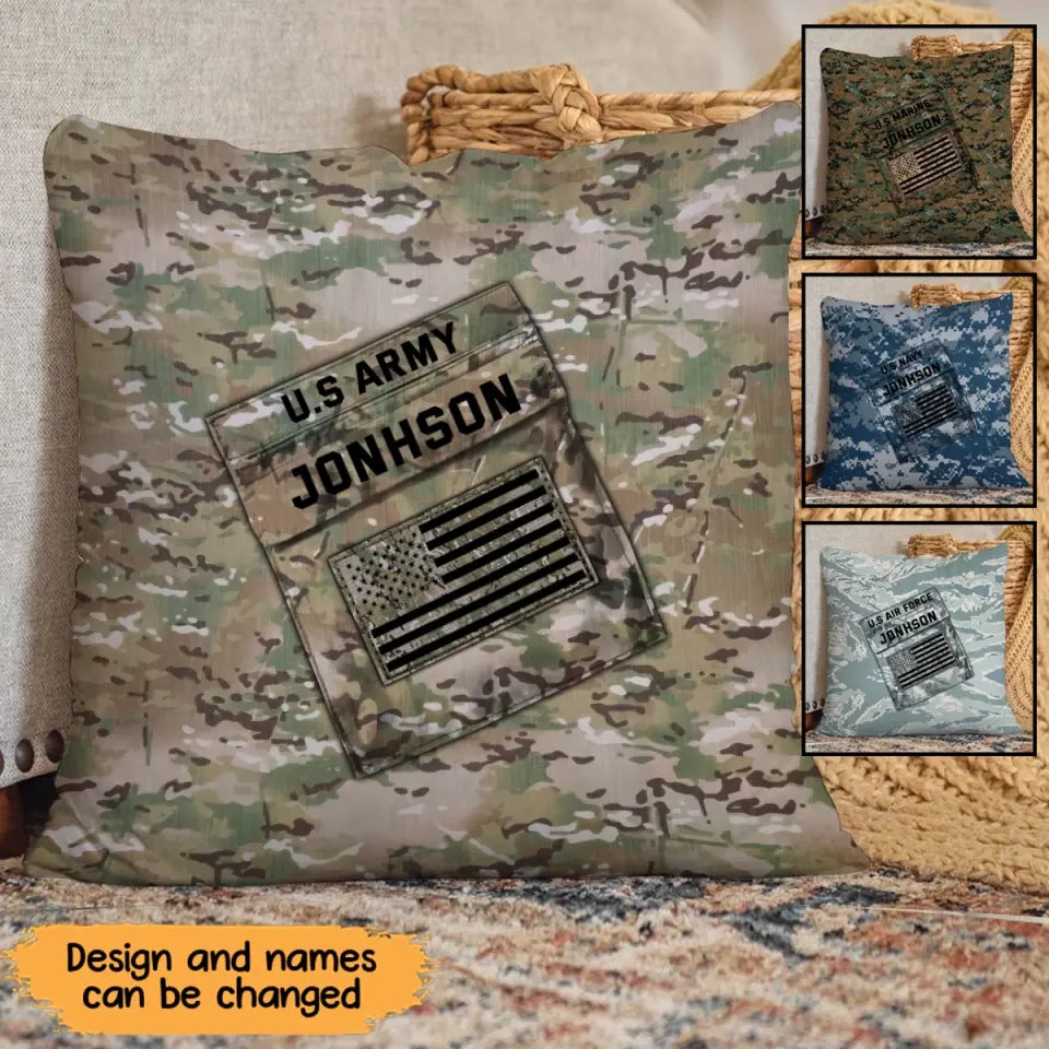 Personalized US Military Pillow Printed QTKVH231067