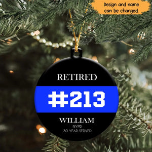 Personalized Police Retired Custom Name Served Time & Department Ceramic Ornament Printed QTHN231087