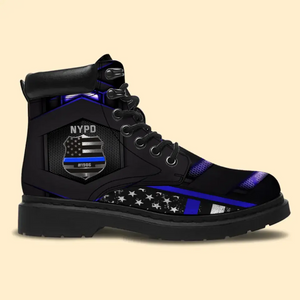 Personalized Police Department Custom Name Leather Boots Printed KVH231103