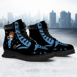 Personalized Nurse Healthcare Leather Boots Printed QTHN1108