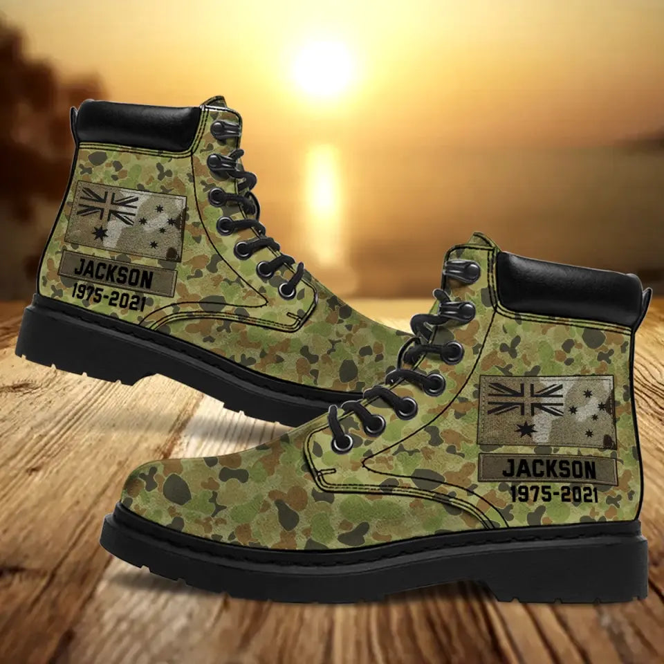 Personalized Australian Defence Force Leather Boots Printed 231112KVH