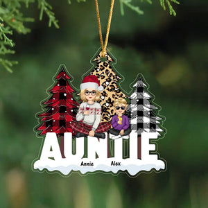 Personalized Auntie & Kids Custom Name Christmas Gift Acrylic Ornament Printed LDMLVA231106