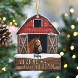 Personalized Upload Your Horse Photo All Of Me Loves All Of You Horse Lovers Gift Wooden Ornament Printed KVH231118