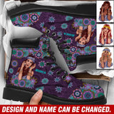 Personalized Hippie Custom Name Leather Boots Printed HTHVQ231123
