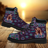 Personalized Hippie Custom Name Leather Boots Printed HTHVQ231123