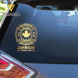 Personalized Canada Firefighter Retired Decal Printed QTKH1181