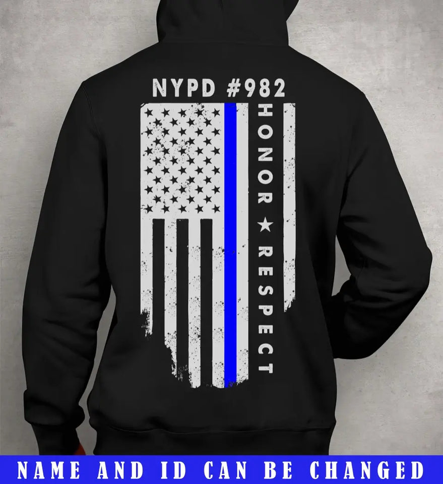 Personalized US Police Department & ID Hoodie 2D Printed LVA231213