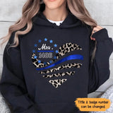 Personalized Police Wife Heart Custom Badge Number Hoodie 2D Printed QTLVA231226