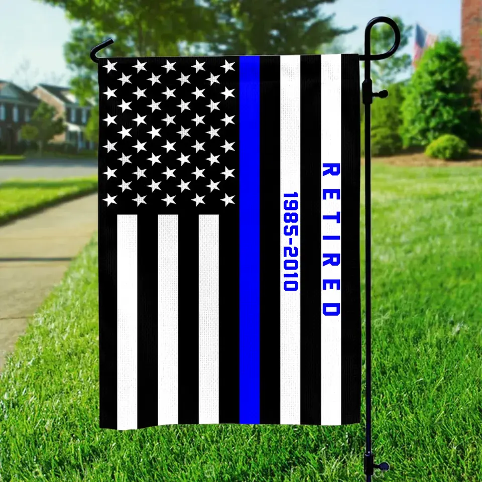 Personalized Retired US Police Served Time Garden Flag Printed KVH231233