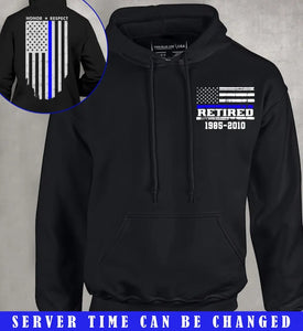 Personalized Thin Blue Line US Police Retired Custom Served Time Hoodie 2D Printed KVH231238