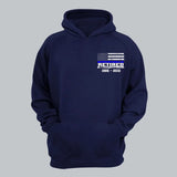 Personalized Thin Blue Line US Police Retired Custom Served Time Hoodie 2D Printed KVH231238