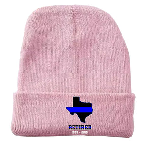 Personalized US State Flag Retired Police Custom Served Time Embroidered Beanie Printed KVH231232