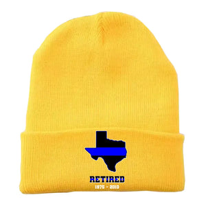 Personalized US State Flag Retired Police Custom Served Time Embroidered Beanie Printed KVH231232