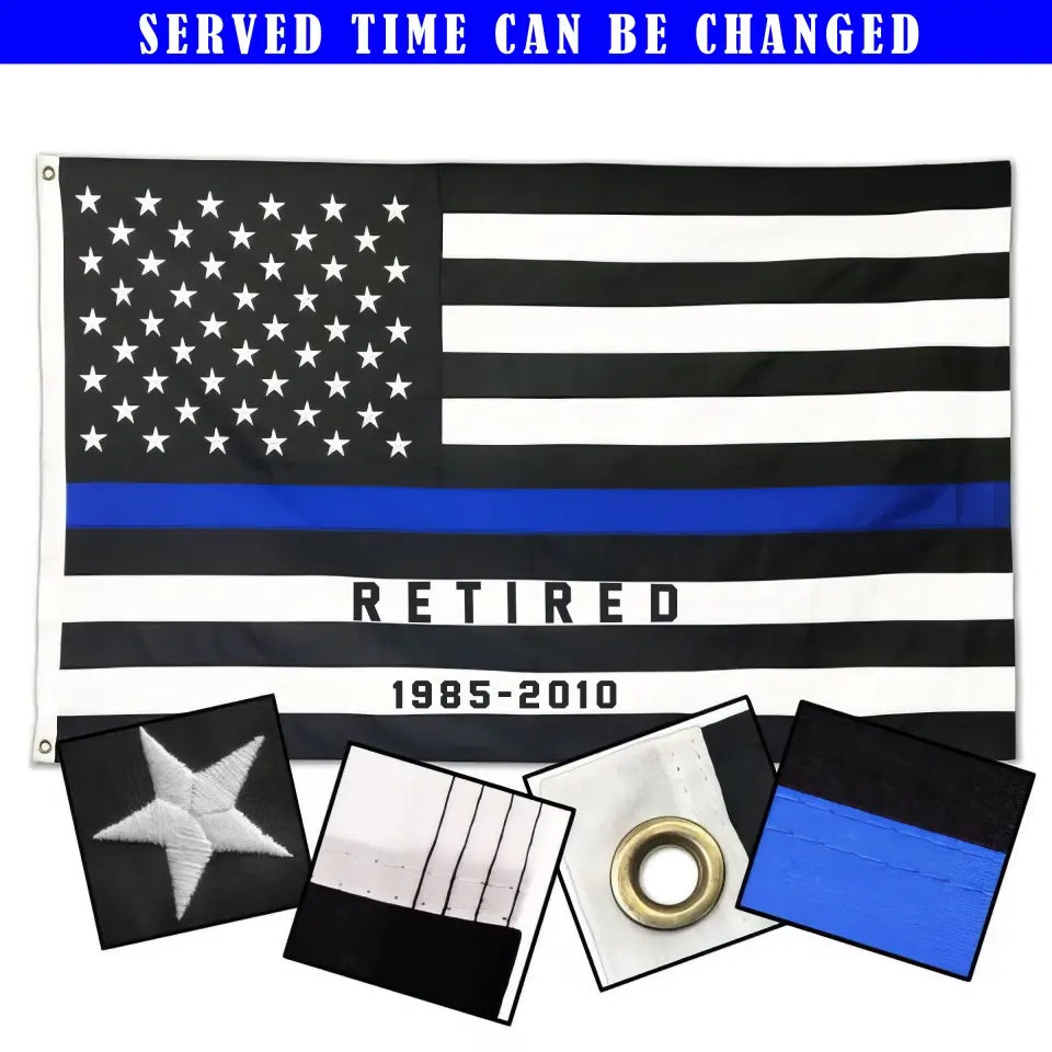 Personalized Retired US Police Garden Flag or House Flag Printed KVH20231254
