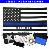 Personalized Retired US Police Garden Flag or House Flag Printed KVH20231254