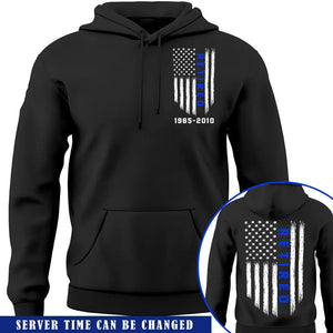 Personalized Law Enforcement Thin Blue Line Retired Hoodie 2D Printed QTKH1268
