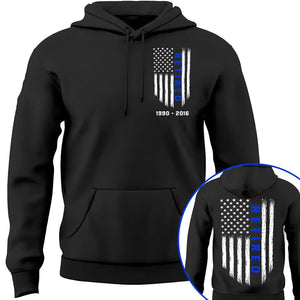 Personalized Law Enforcement Thin Blue Line Retired Hoodie 2D Printed QTKH1268