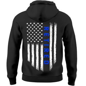 Personalized Law Enforcement Thin Blue Line Retired Hoodie 2D Printed QTKH1268