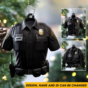 Personalized Police Uniform Custom Name & ID  Christmas Gift Acrylic Ornament Printed KVH231271