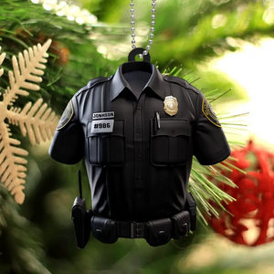Personalized Police Uniform Custom Name & ID  Christmas Gift Acrylic Ornament Printed KVH231271