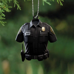 Personalized Police Uniform Custom Name & ID  Christmas Gift Acrylic Ornament Printed KVH231271