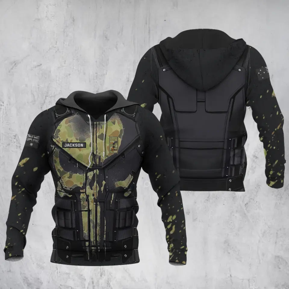 Personalized Australian Army Camo Armor Hoodie 3D Printed QTLVA1280