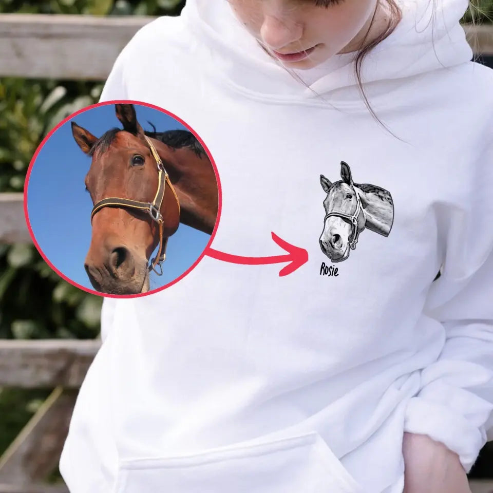 Personalized Upload Your Horse Photo Horse Lovers Gift Hoodie 2D Printed VQ231349