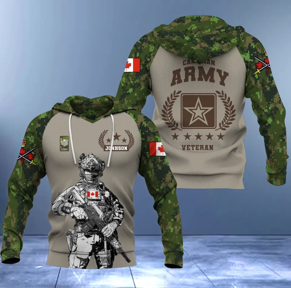 Personalized Canadian Army Camo Hoodie 3D Printed 231356AHKVH