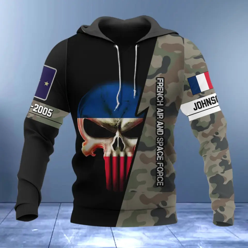 Personalized French Armed Forces Rank Camo Hoodie 3D Printed 231388AHVQ