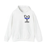 Personalized Thin Blue Line Law Enforcement Wife Custom Badge Number And Name Hoodie 2D Printed QTHN1427