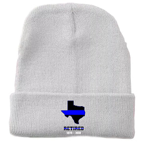 Personalized US State Flag Retired Police Custom Served Time Embroidered Beanie Printed KVH231232