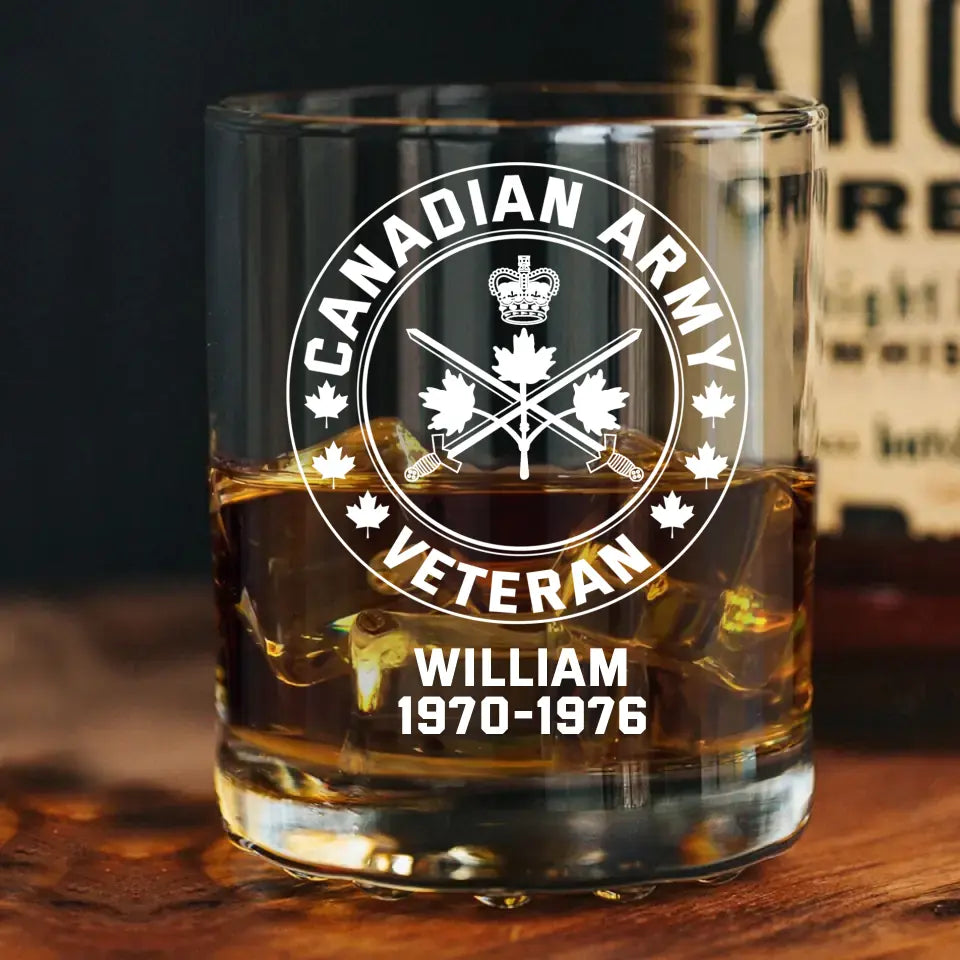 Personalized Canadian Armed Forces Whiskey Glass Printed 231447AHKVH