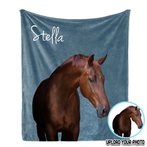 Personalized Upload Your Photo Horse Sherpa or Fleece Blanket Printed KVH231368