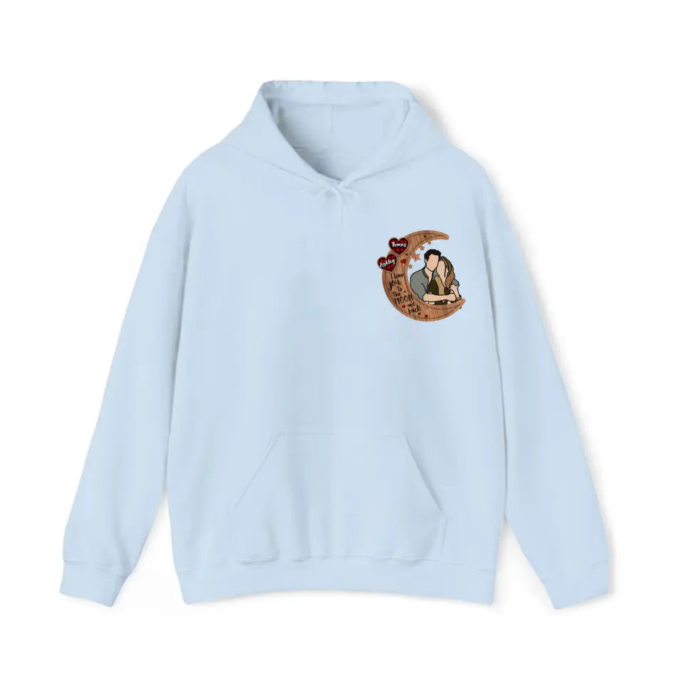 Personalized Upload Your Photo I Love You To The Moon And Back Couple Hoodie 2D Printed VQ231483