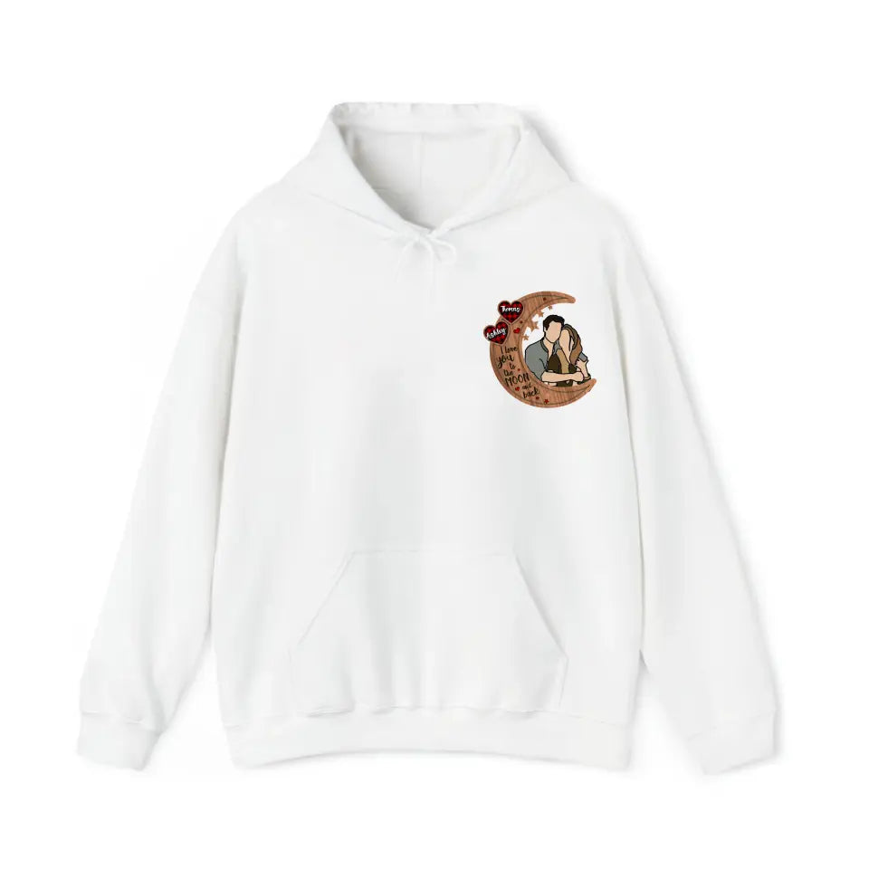 Personalized Upload Your Photo I Love You To The Moon And Back Couple Hoodie 2D Printed VQ231483