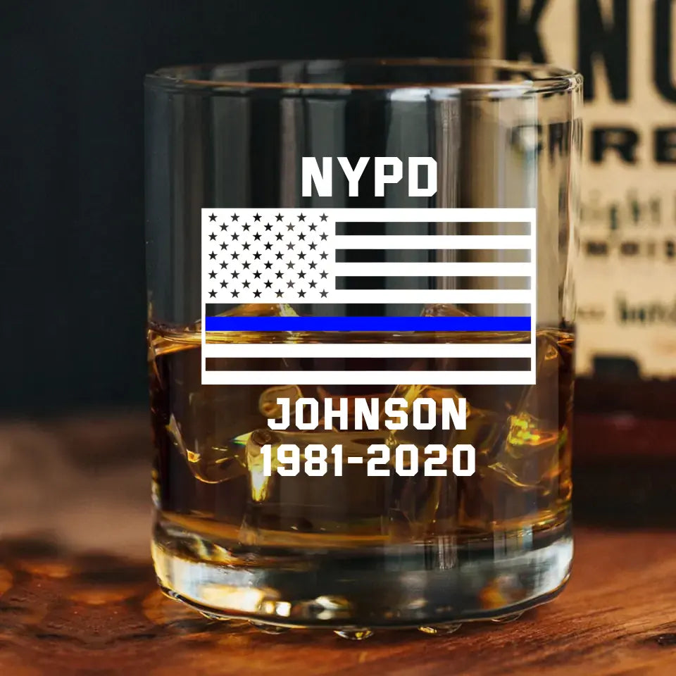 Personalized US Law Enforcement Whiskey Glass Printed 231475AHVQ