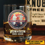 Personalized Thin Red Line Call Me Brother Fireman Custom Name Whiskey Glass Printed 231508AHVH