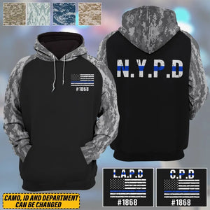 Personalized US Police Department & ID Hoodie 3D Printed KVH231505
