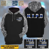 Personalized US Police Department & ID Hoodie 3D Printed KVH231505