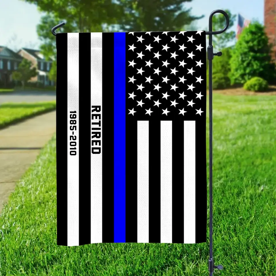Personalized Retired US Police Garden Flag or House Flag Printed KVH20231254