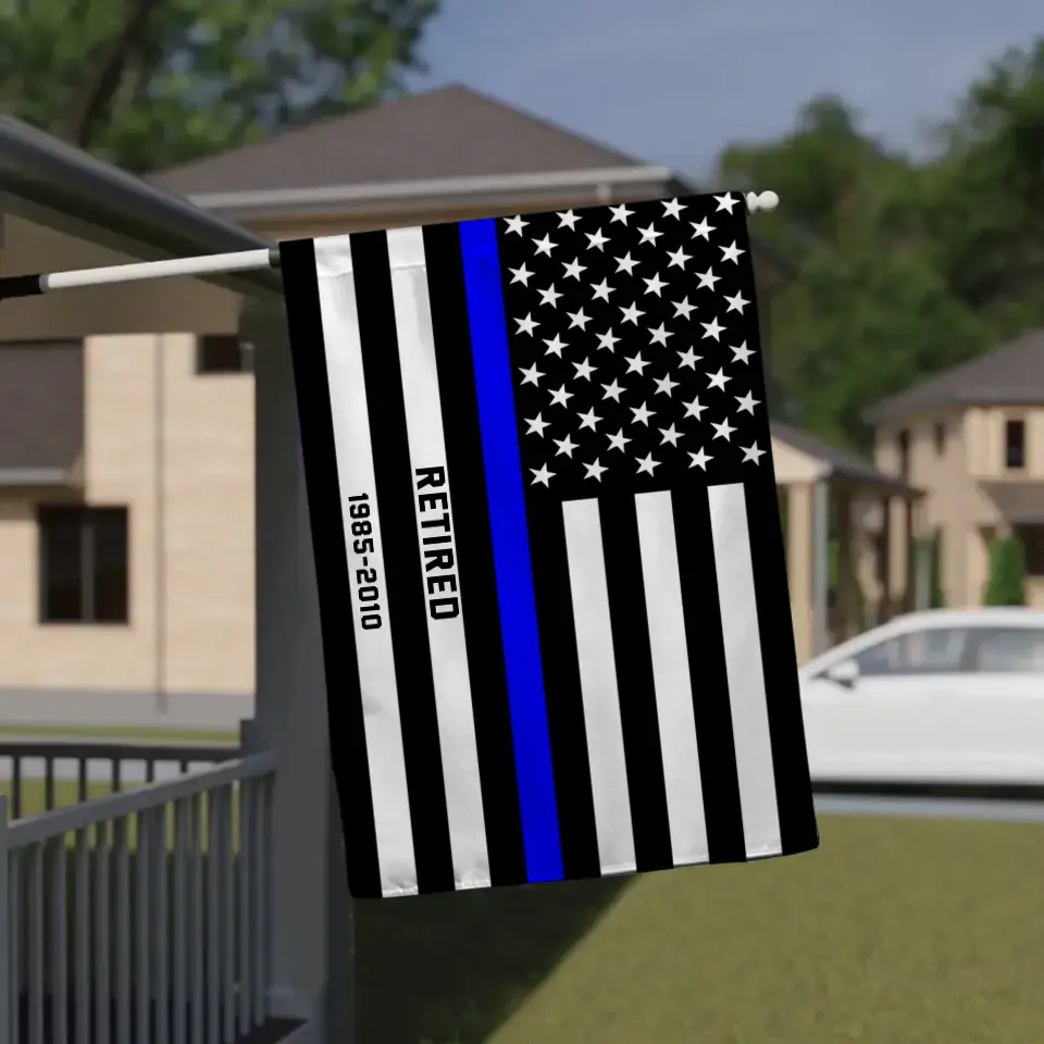 Personalized Retired US Police Garden Flag or House Flag Printed KVH20231254