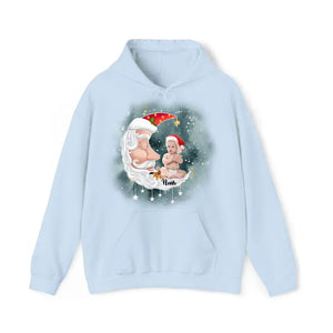 Personalized Upload Your Photo Santa Moon Christmas Gift Hoodie 2D Printed VQ231509